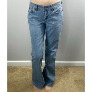 Vintage Y2K X2 Denim Laboratory Super Low Rise Flare Jeans Size 2 Short
